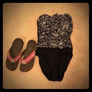 Aqua Green Ruffled Swimsuit